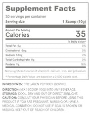 CP1 Collagen Powder Supplement Facts