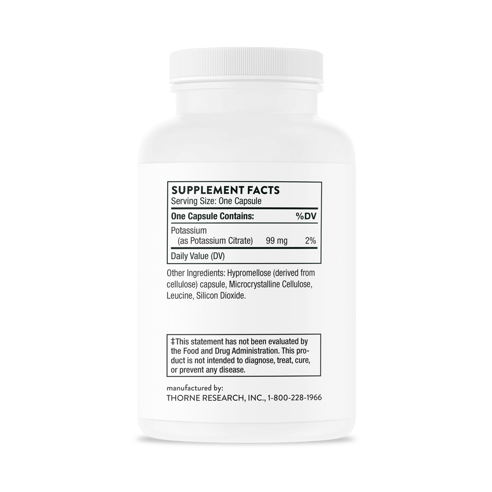Thorne Potassium Citrate Ingredients