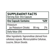 Thorne Potassium Citrate Supplement Facts